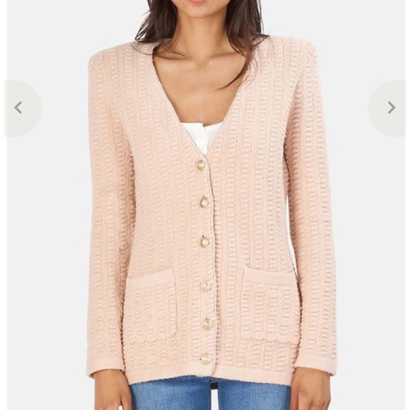 L'Agence Sue Blush Textured Cardigan New